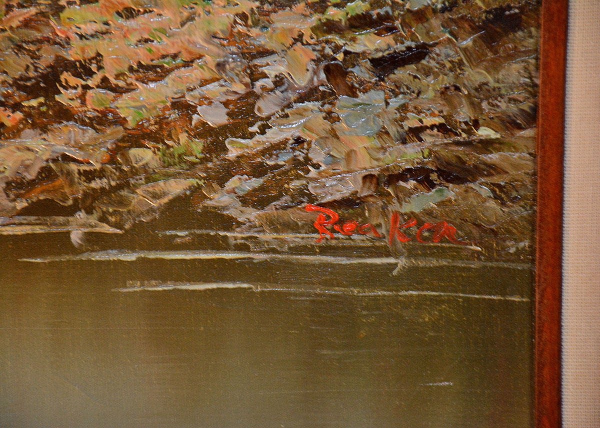 Large Framed and Signed Landscape Oil Painted by Beaker