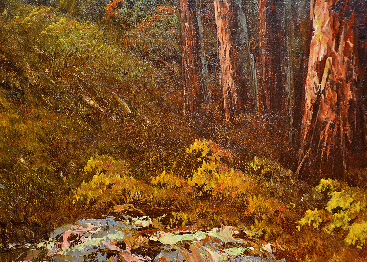 Large Framed and Signed Landscape Oil Painted by Beaker