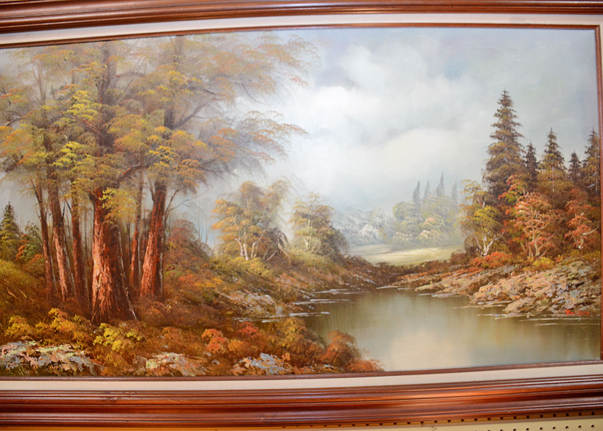 Large Framed and Signed Landscape Oil Painted by Beaker