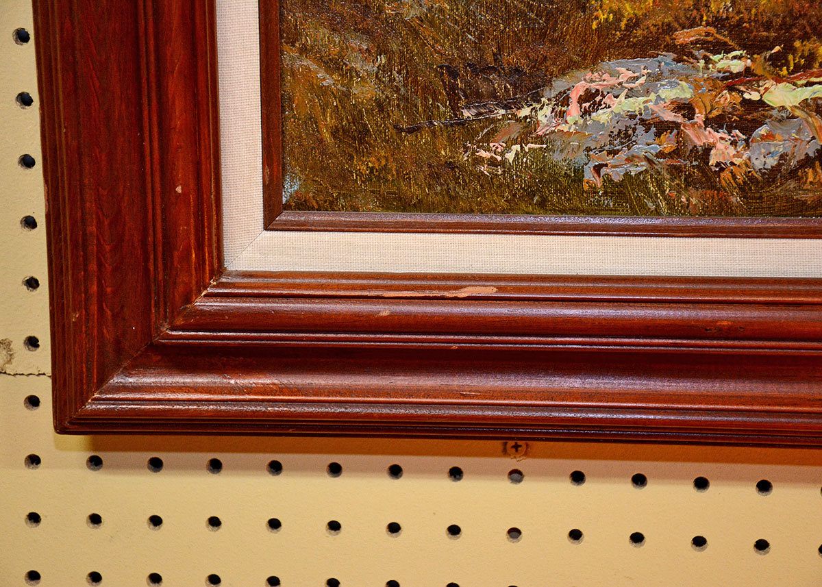 Large Framed and Signed Landscape Oil Painted by Beaker