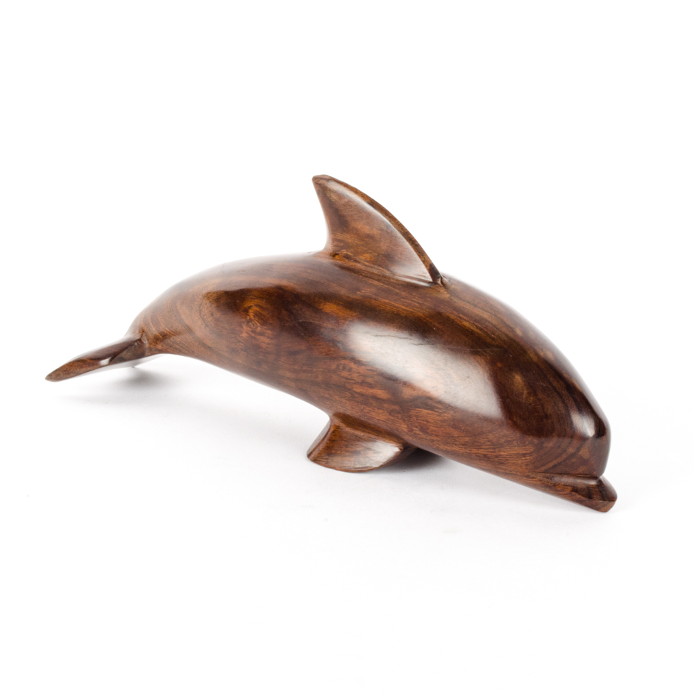 Solid Mahogany Dolphin Statue