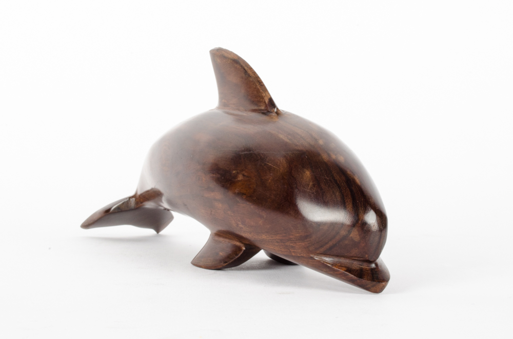 Solid Mahogany Dolphin Statue