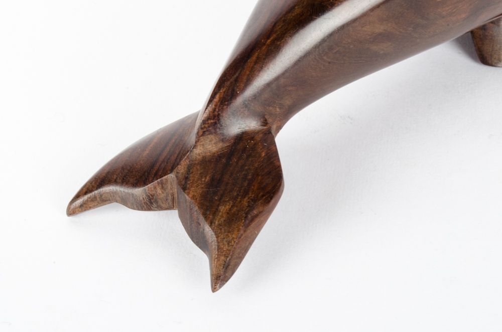 Solid Mahogany Dolphin Statue