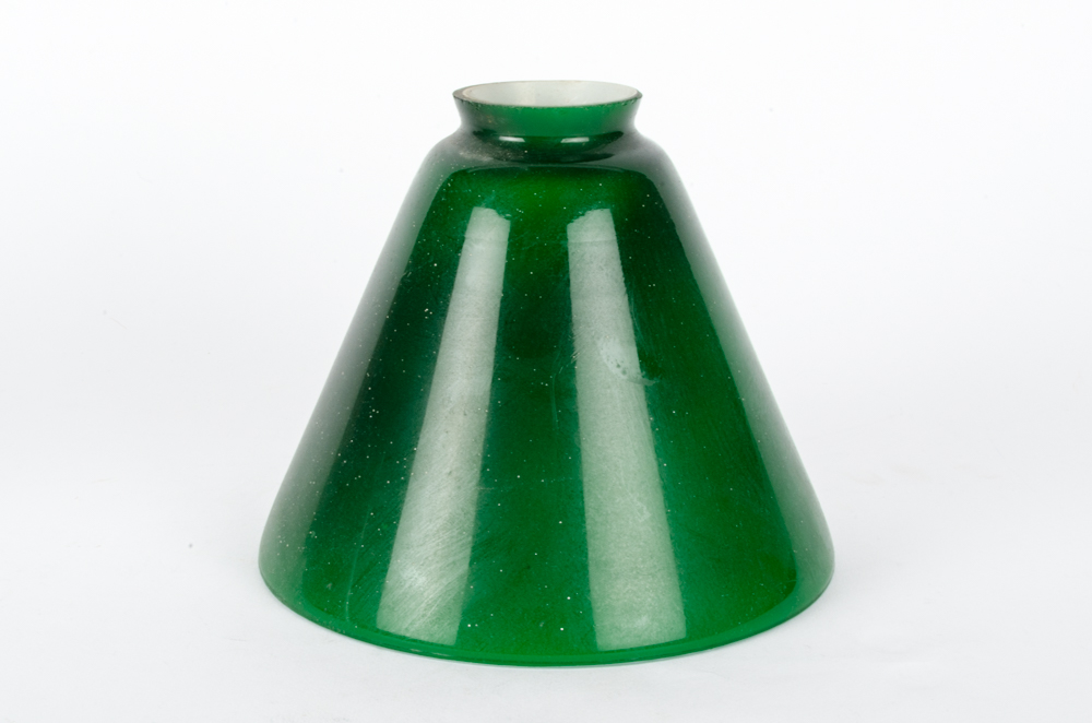 Vintage Green Glass Cone Shades
