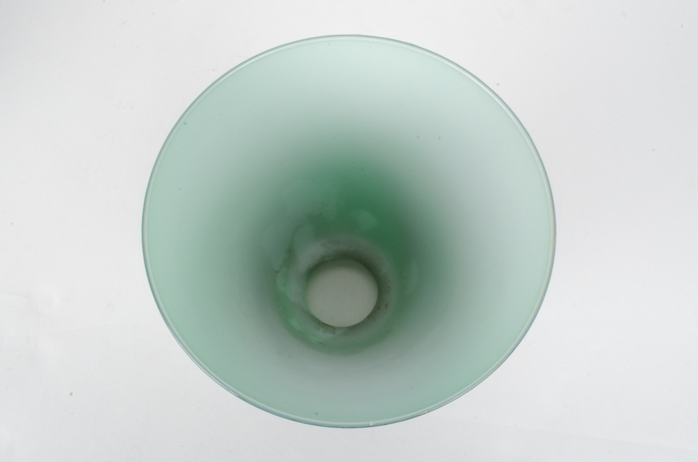 Vintage Green Glass Cone Shades