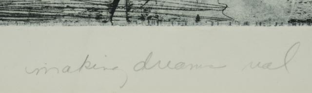 Becky Sansing Signed Limited Edition Aquatint Etching "Making Dreams Real"