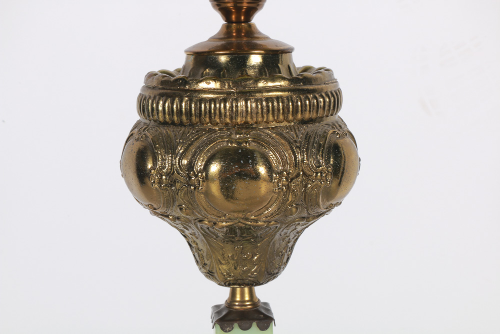 Vintage Jadite and Glass Globe Floor Lamp