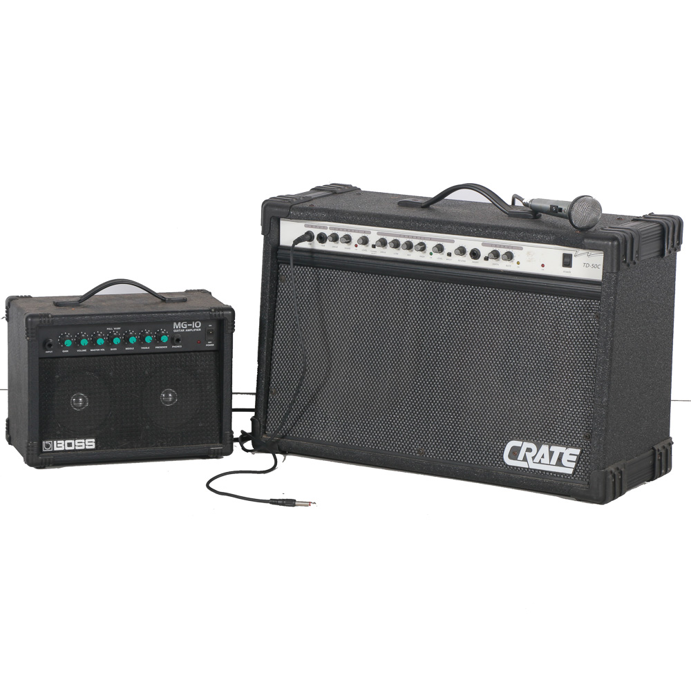 Crate and Boss Guitar Amplifiers