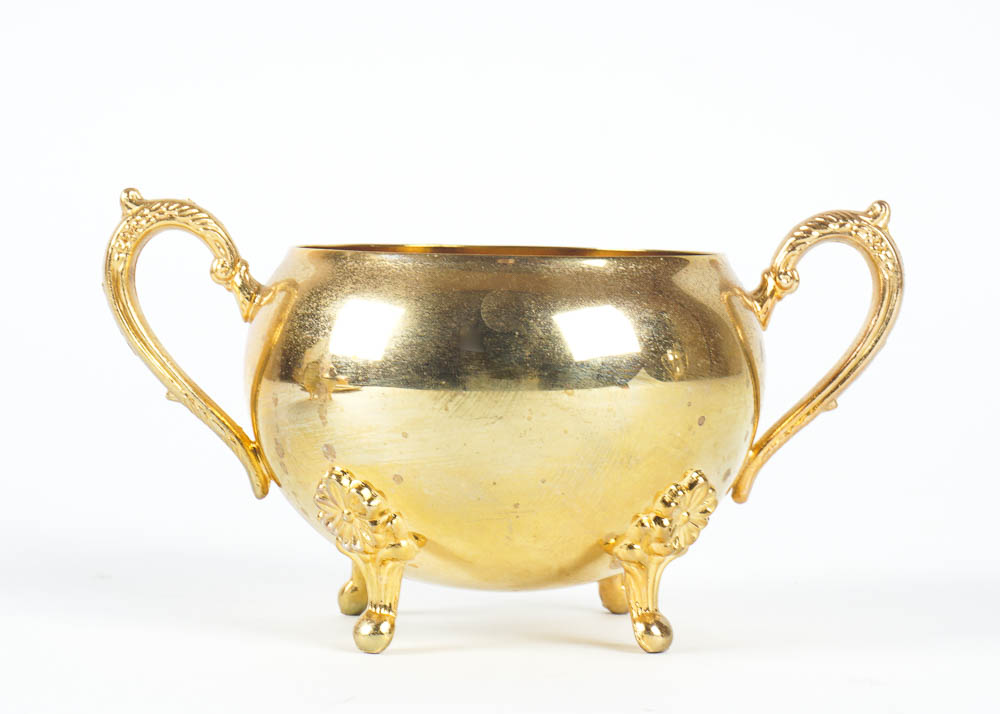 Gold Toned Metal Tea Set