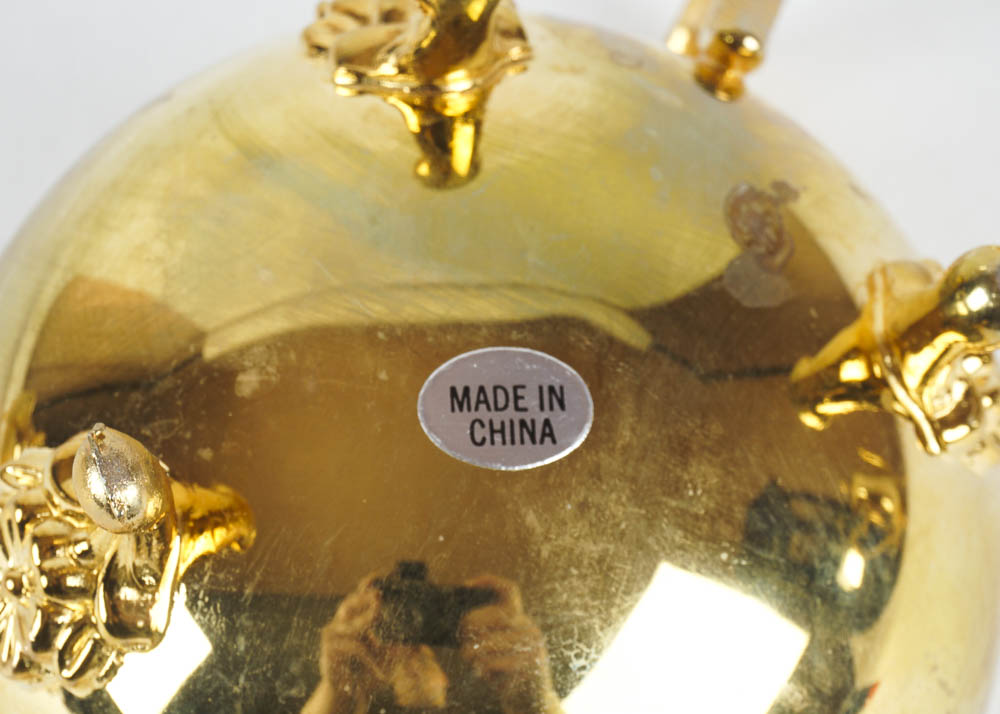 Gold Toned Metal Tea Set