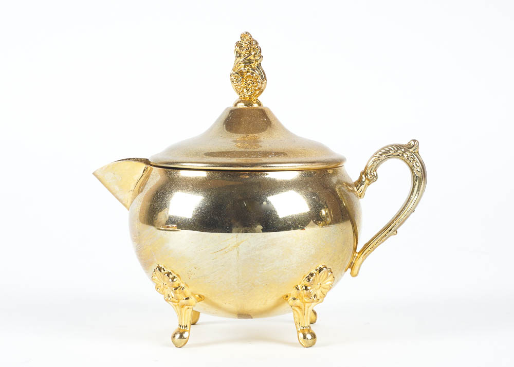 Gold Toned Metal Tea Set