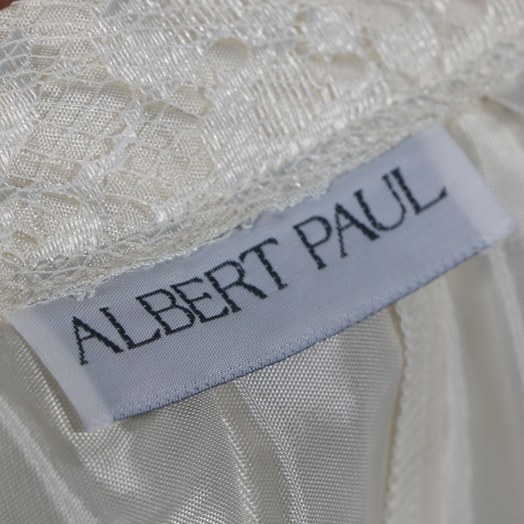 Vintage White Lace Pleated Floor-Length Skirt