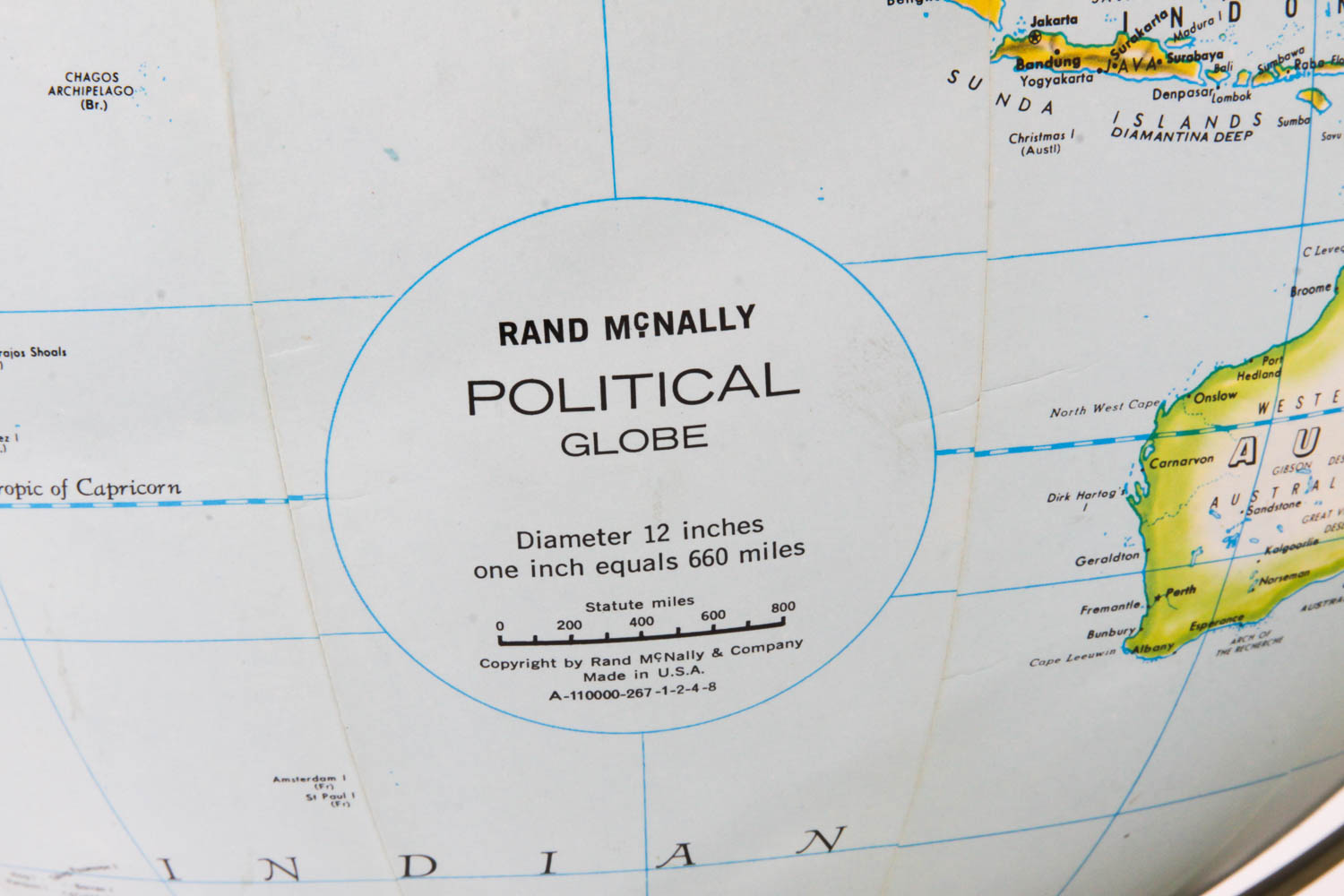 Vintage Rand McNally Political Globe