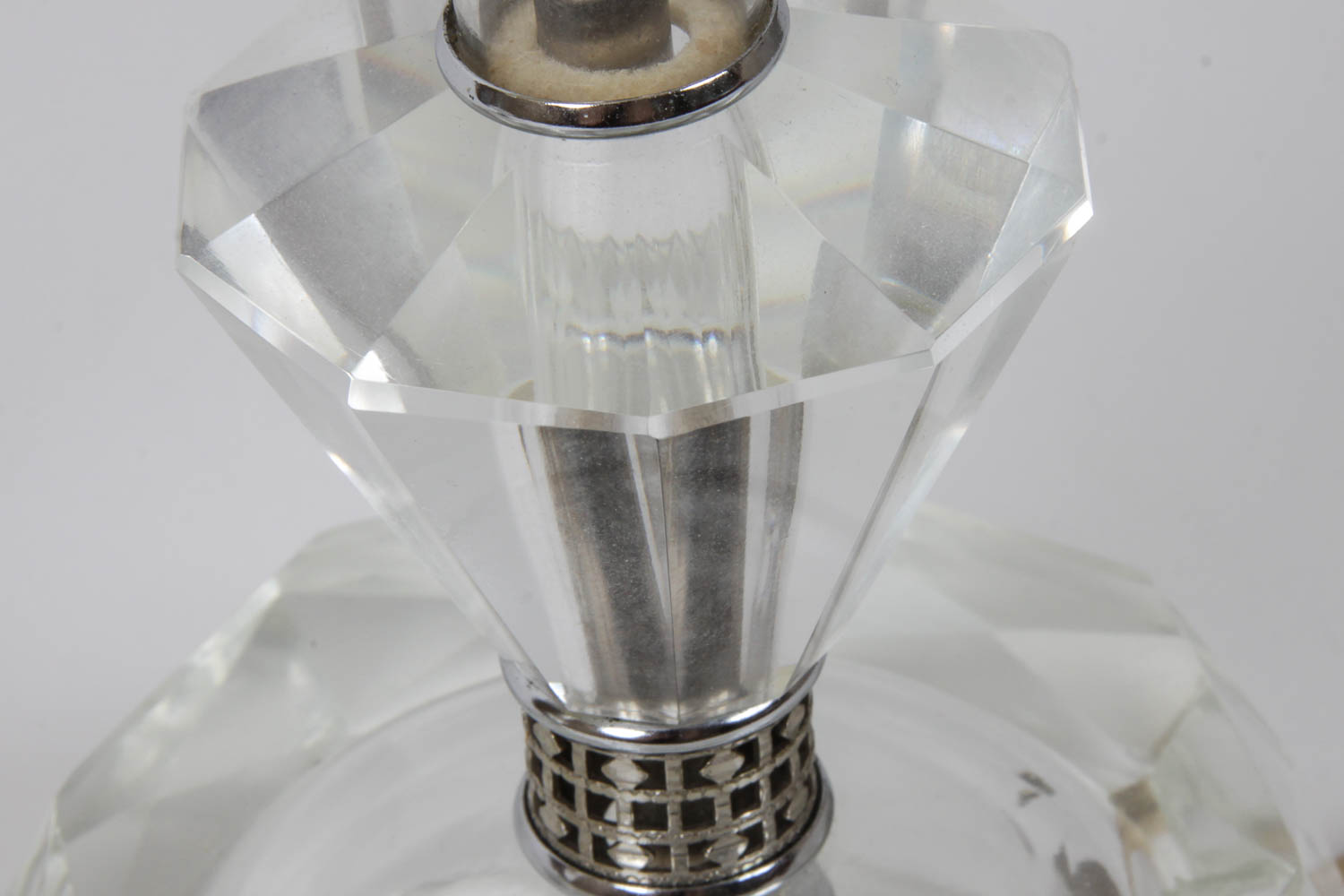 Pair of Glass and Metal Lamps