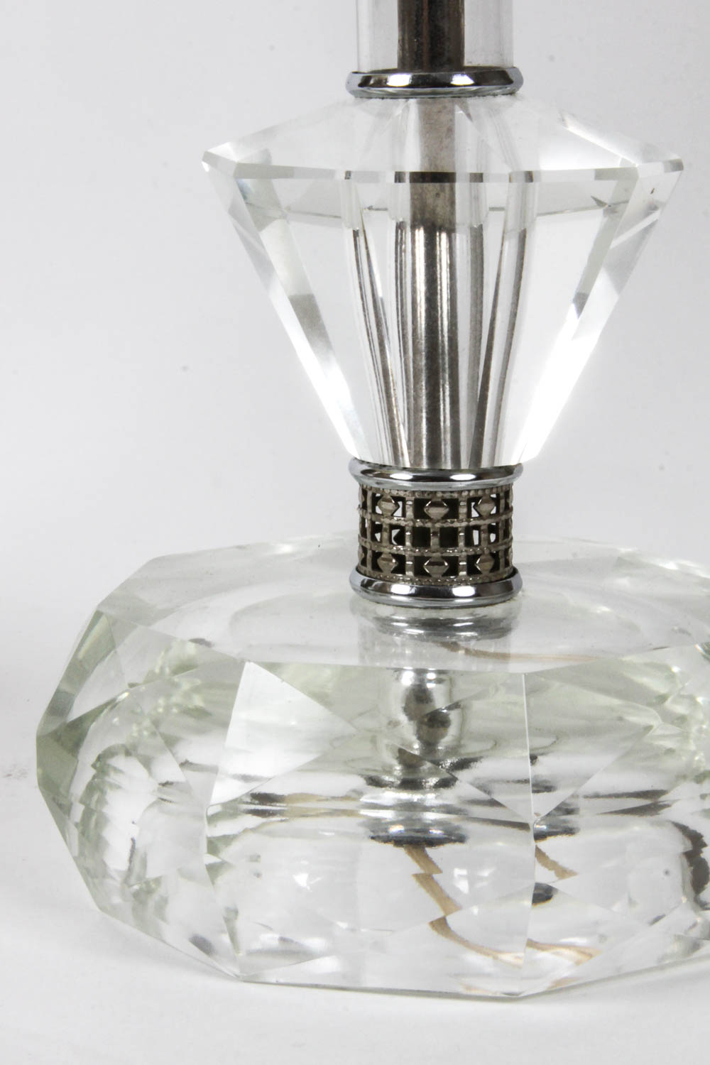 Pair of Glass and Metal Lamps