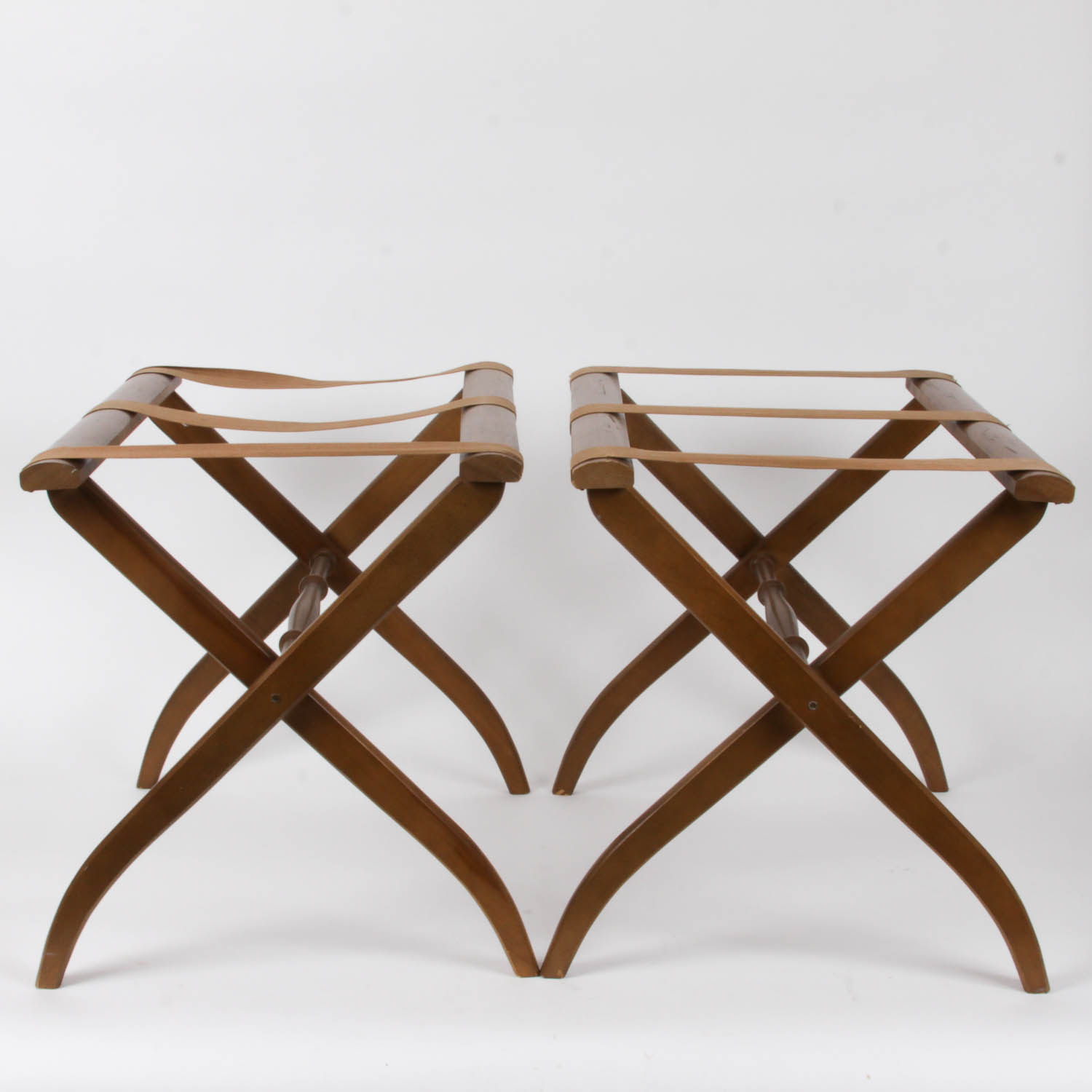 Pair of Wooden Luggage Racks
