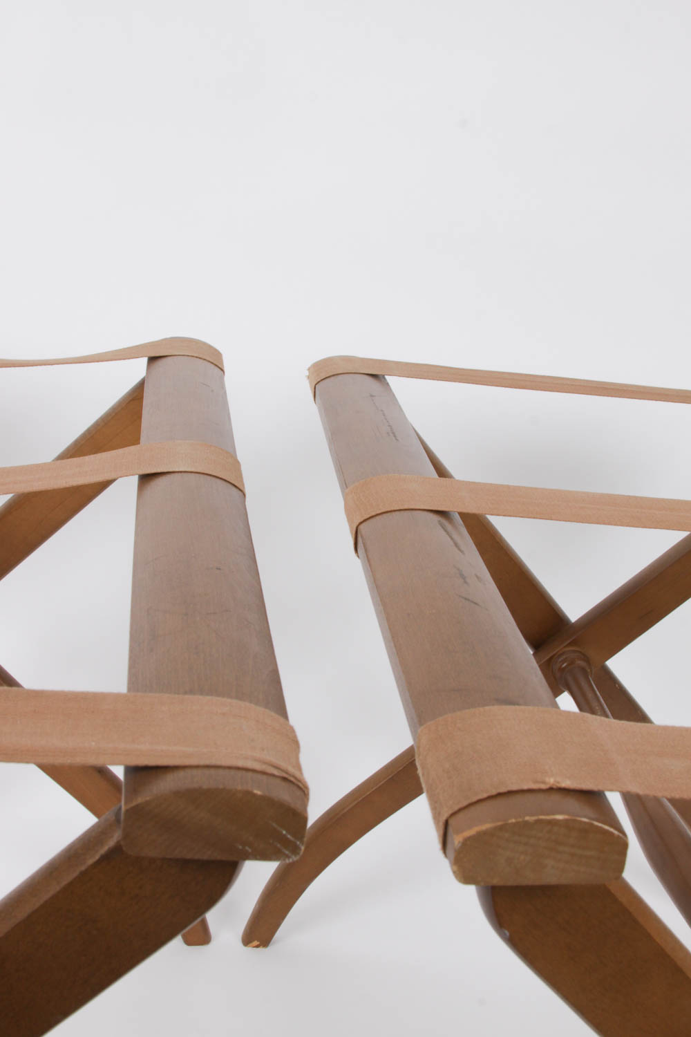 Pair of Wooden Luggage Racks