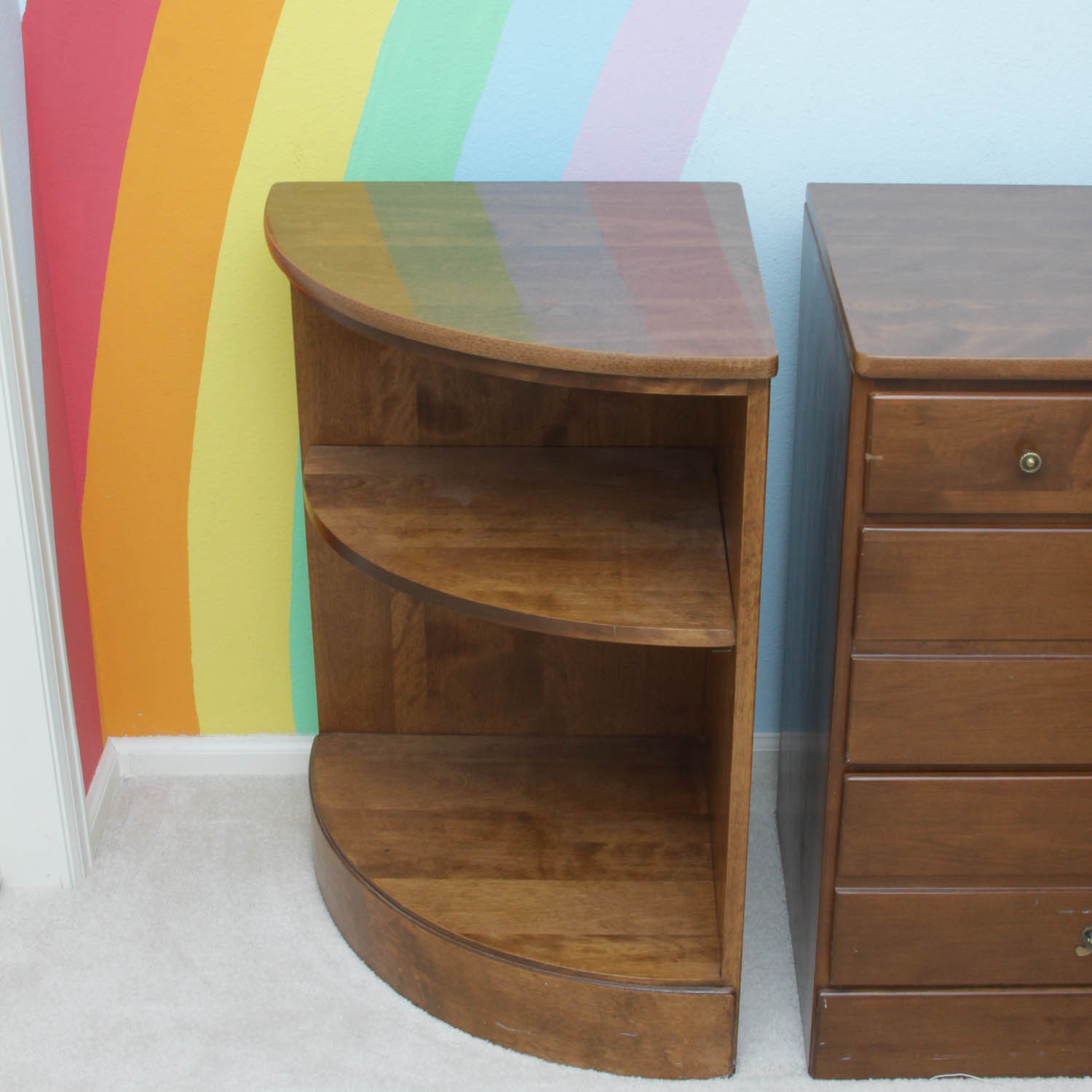 Ethan Allen Desk with Corner Bookcase and Chair