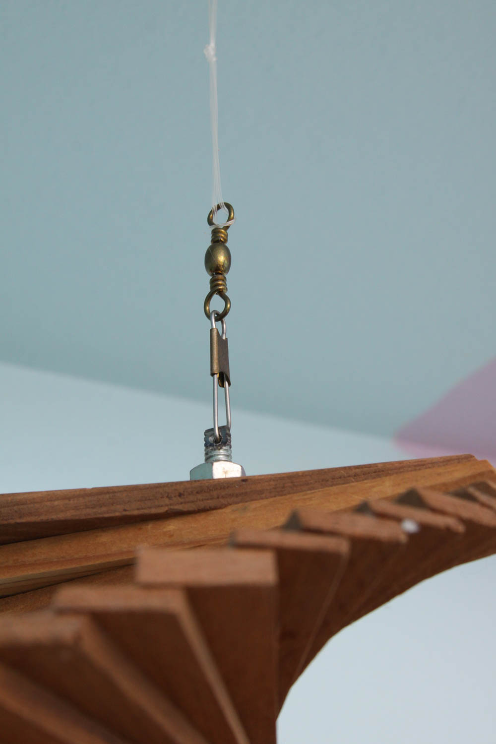 Pair of Wooden Aerial Sculptures