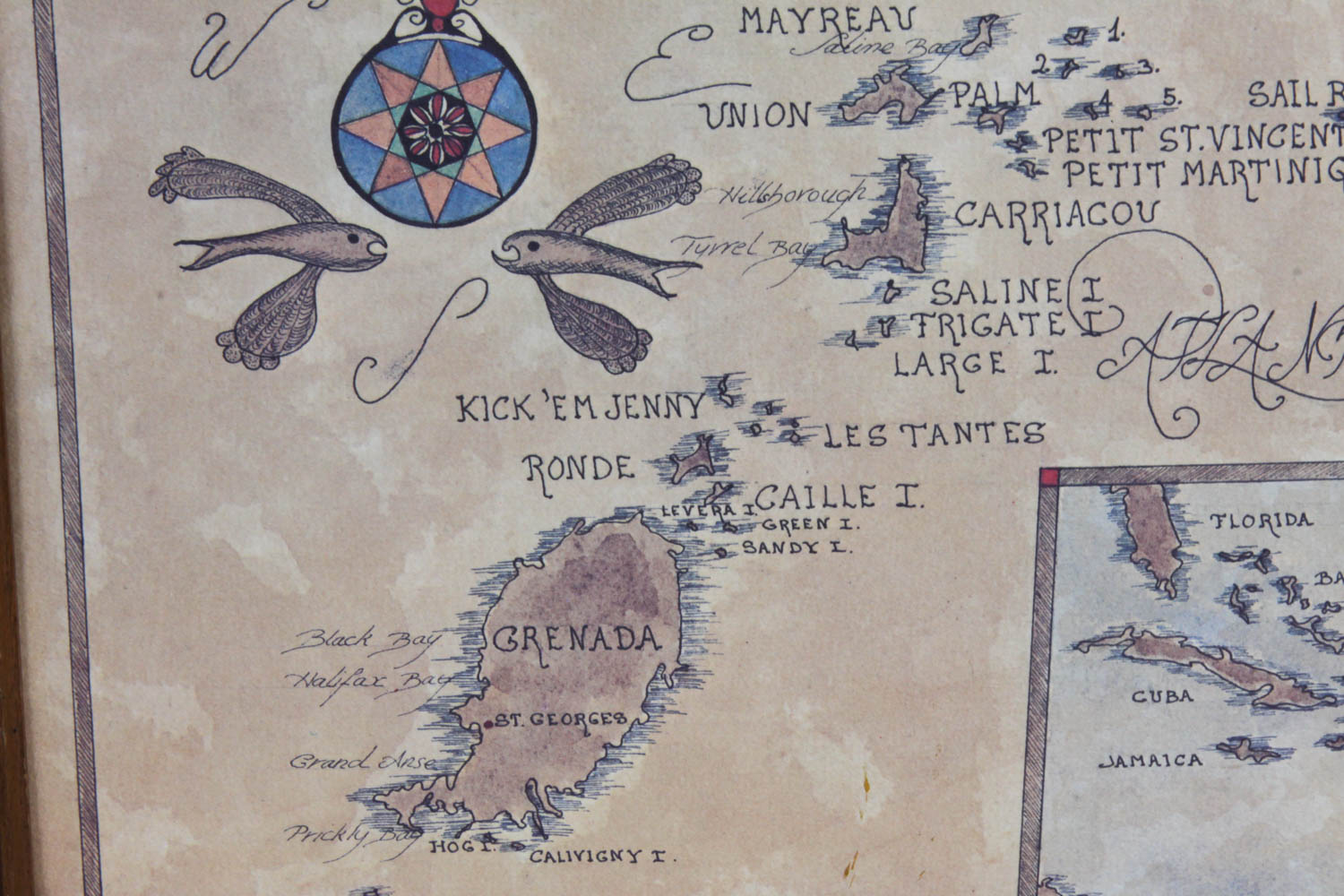 Sandra Fisher Reproduction Map of The Grenadines