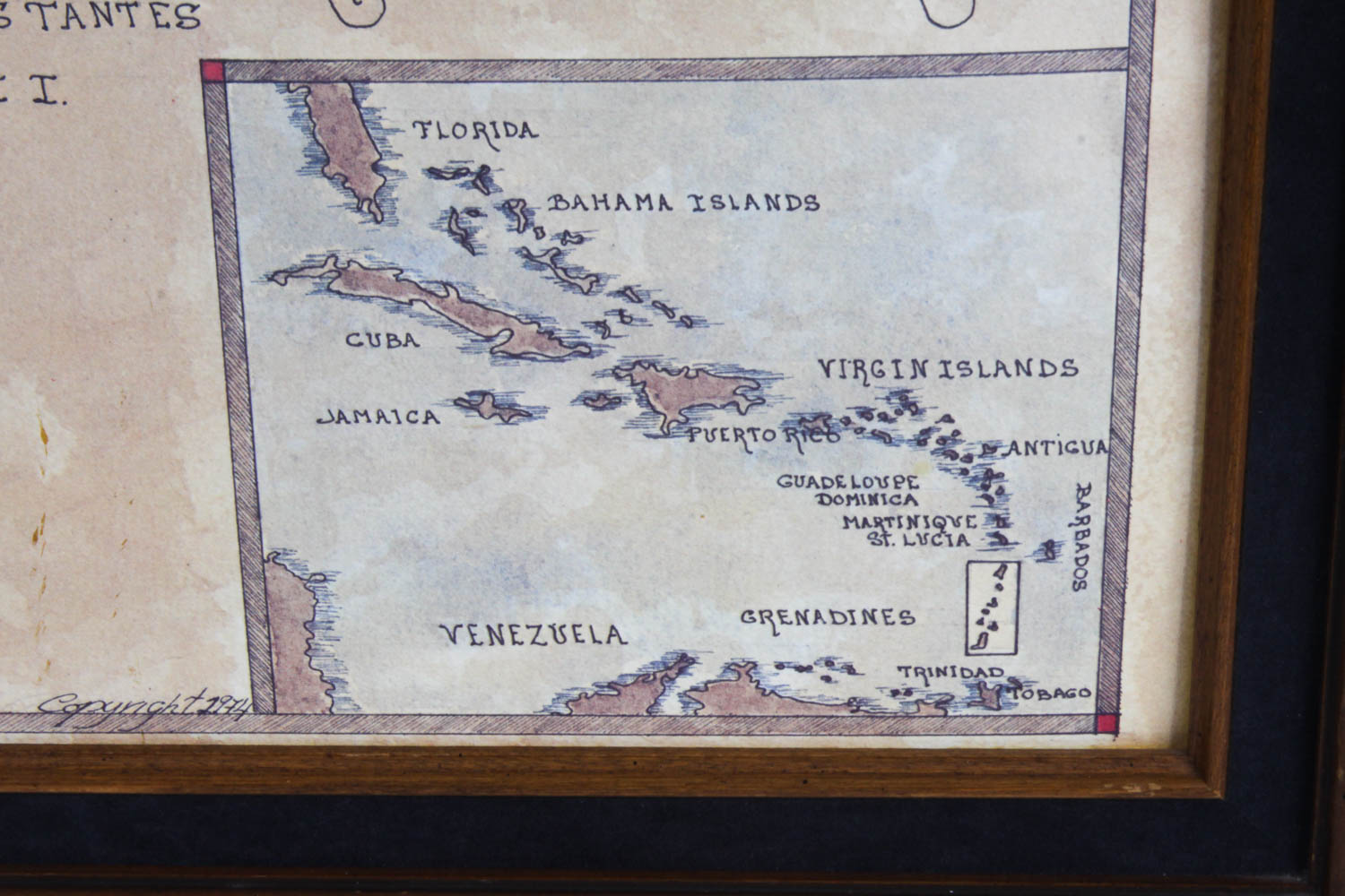 Sandra Fisher Reproduction Map of The Grenadines