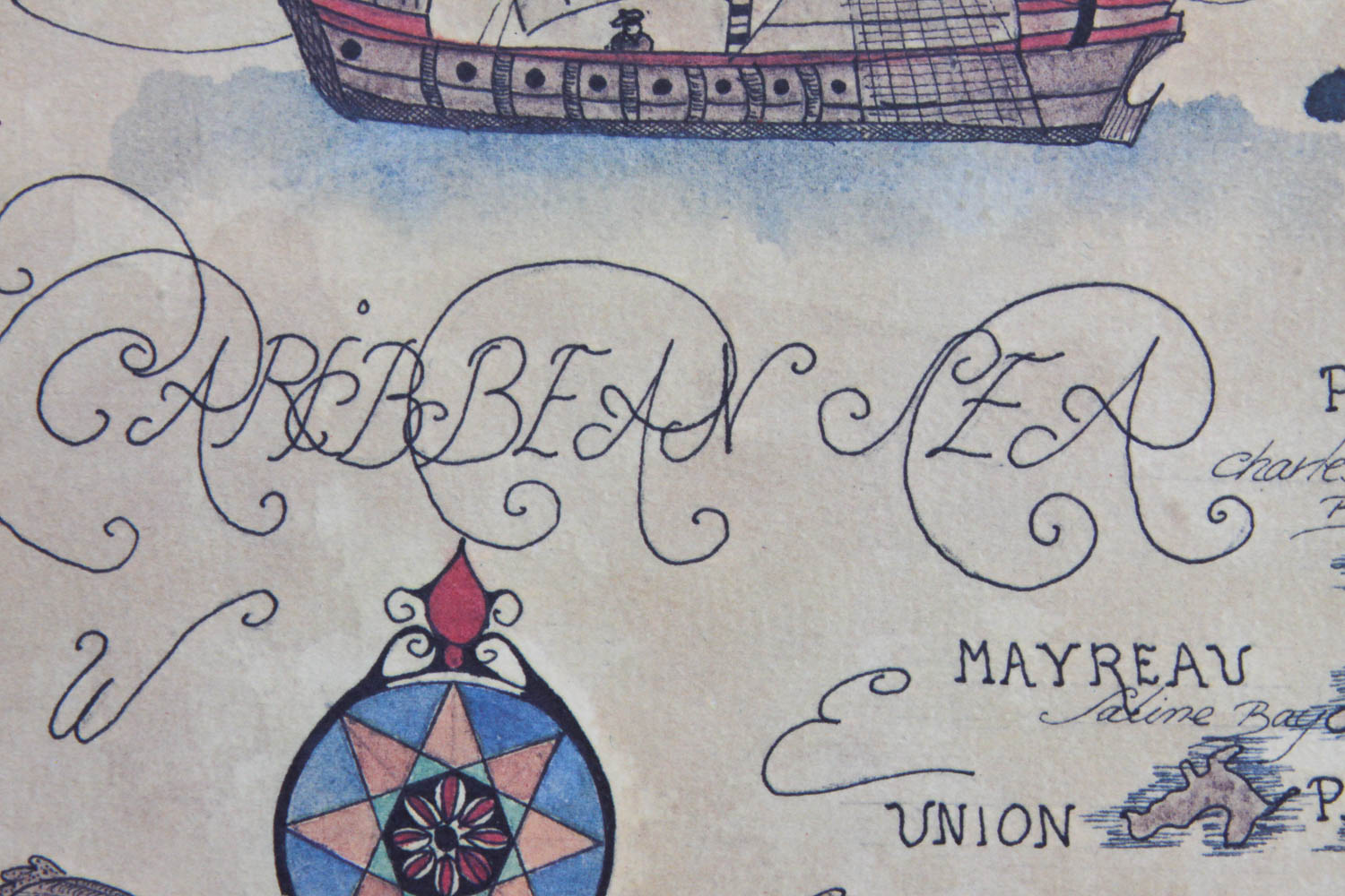 Sandra Fisher Reproduction Map of The Grenadines