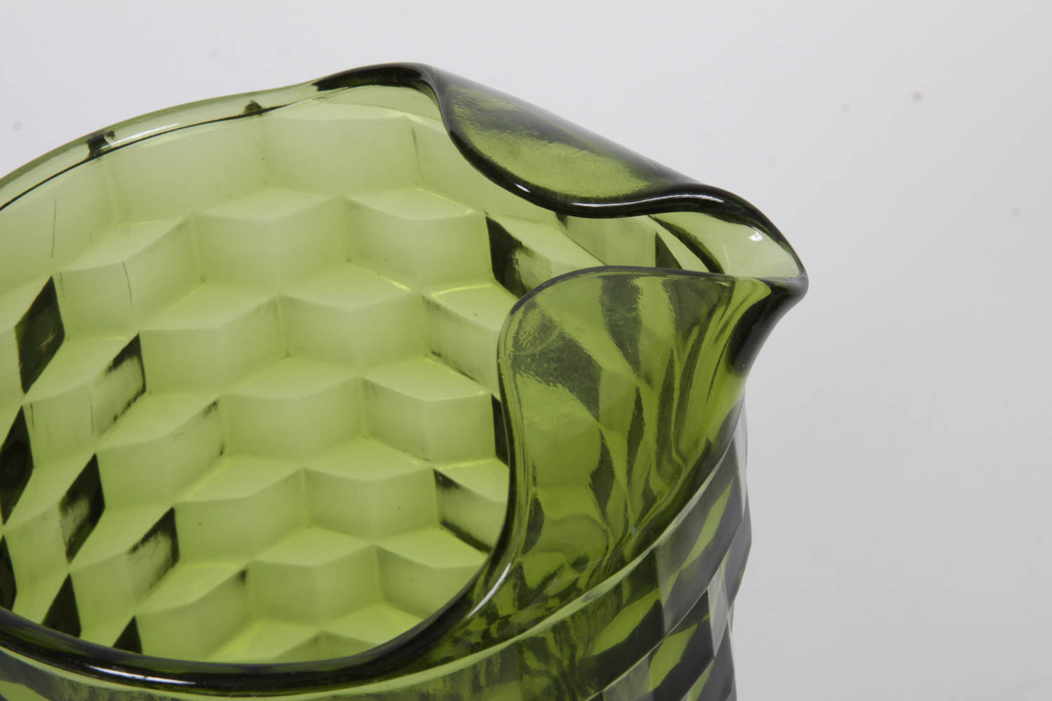 Green Whitehall Glass Pitcher and Glasses