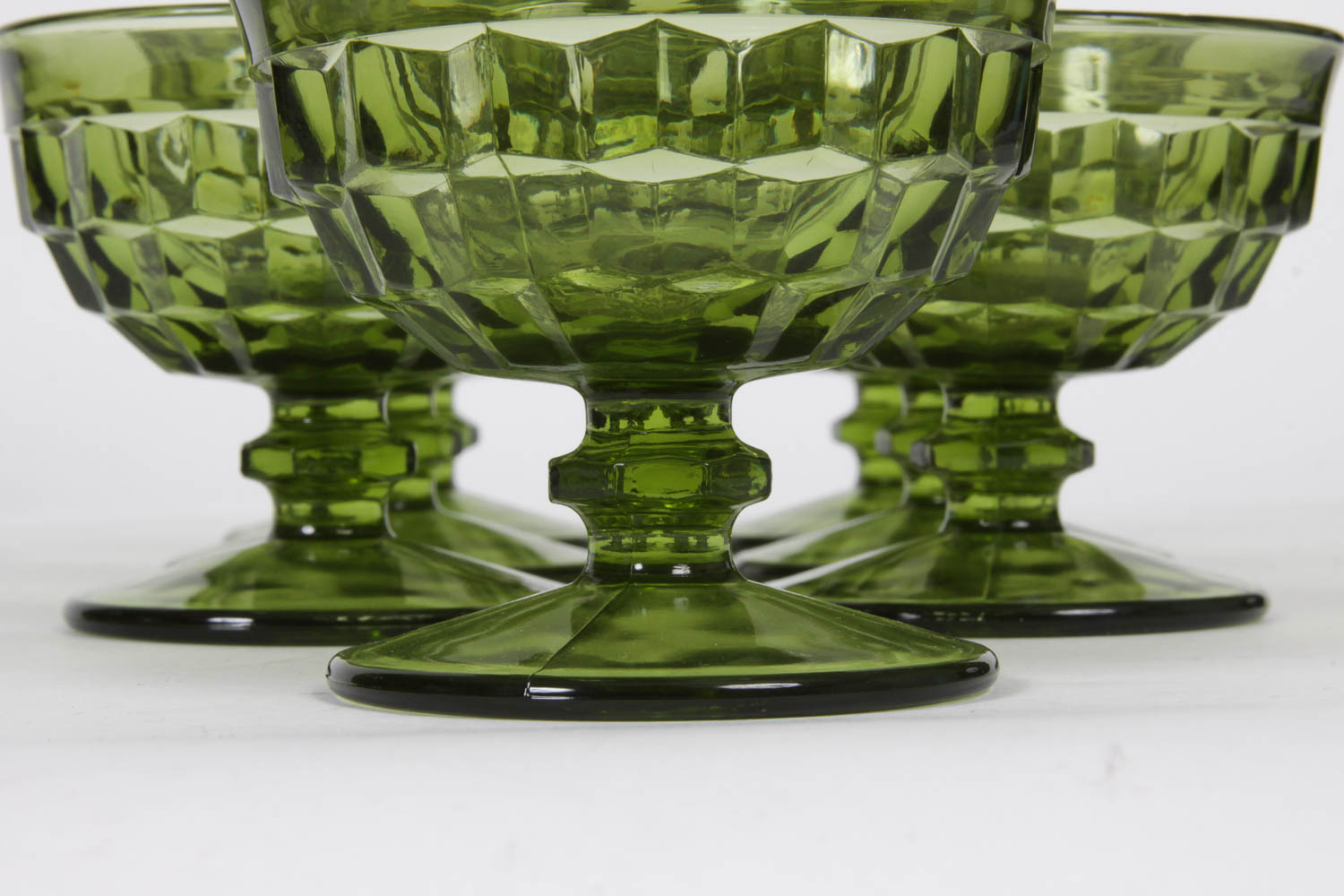 Green Whitehall Glass Pitcher and Glasses
