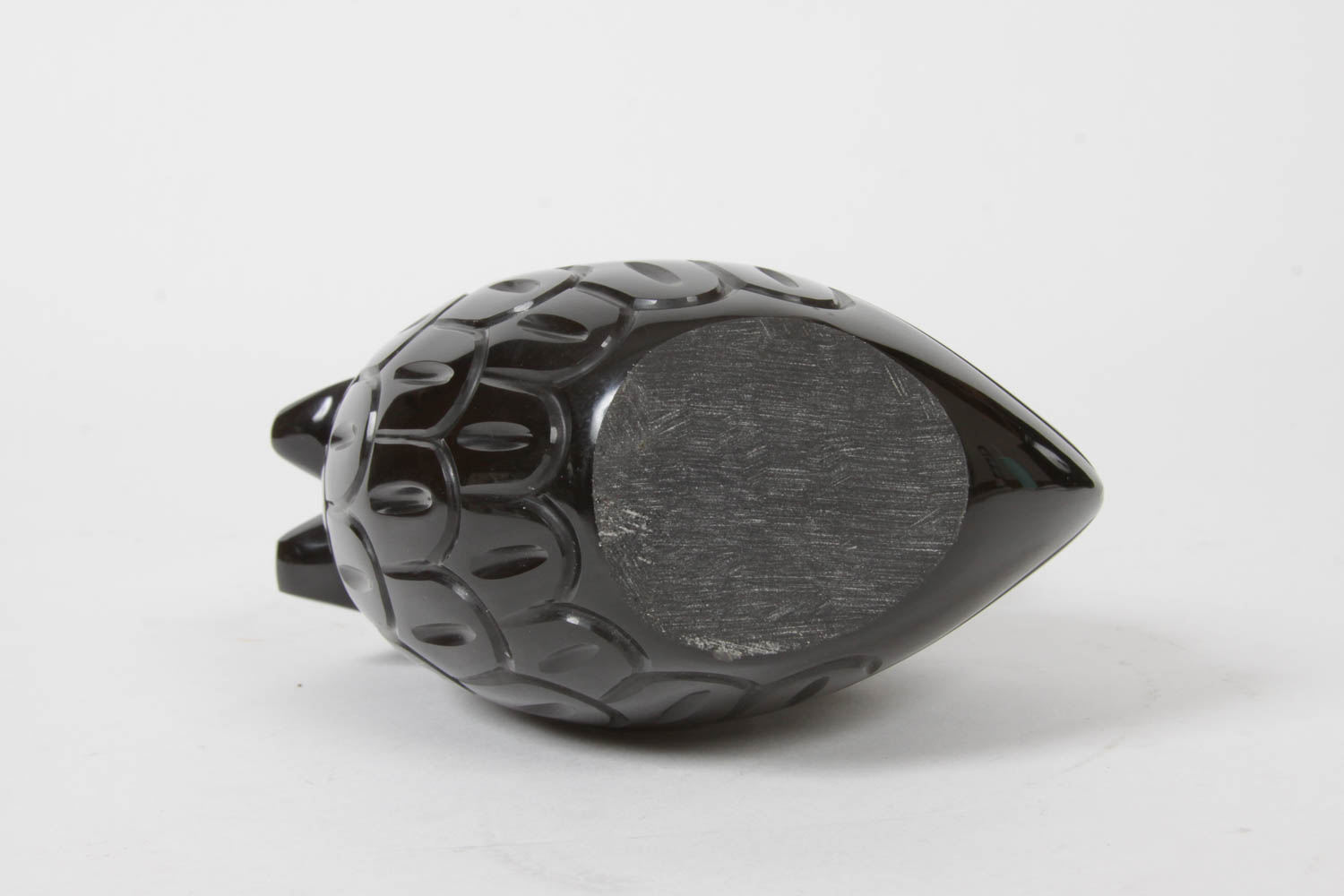 Obsidian Bookend of Man Wearing Ceremonial Head Dress