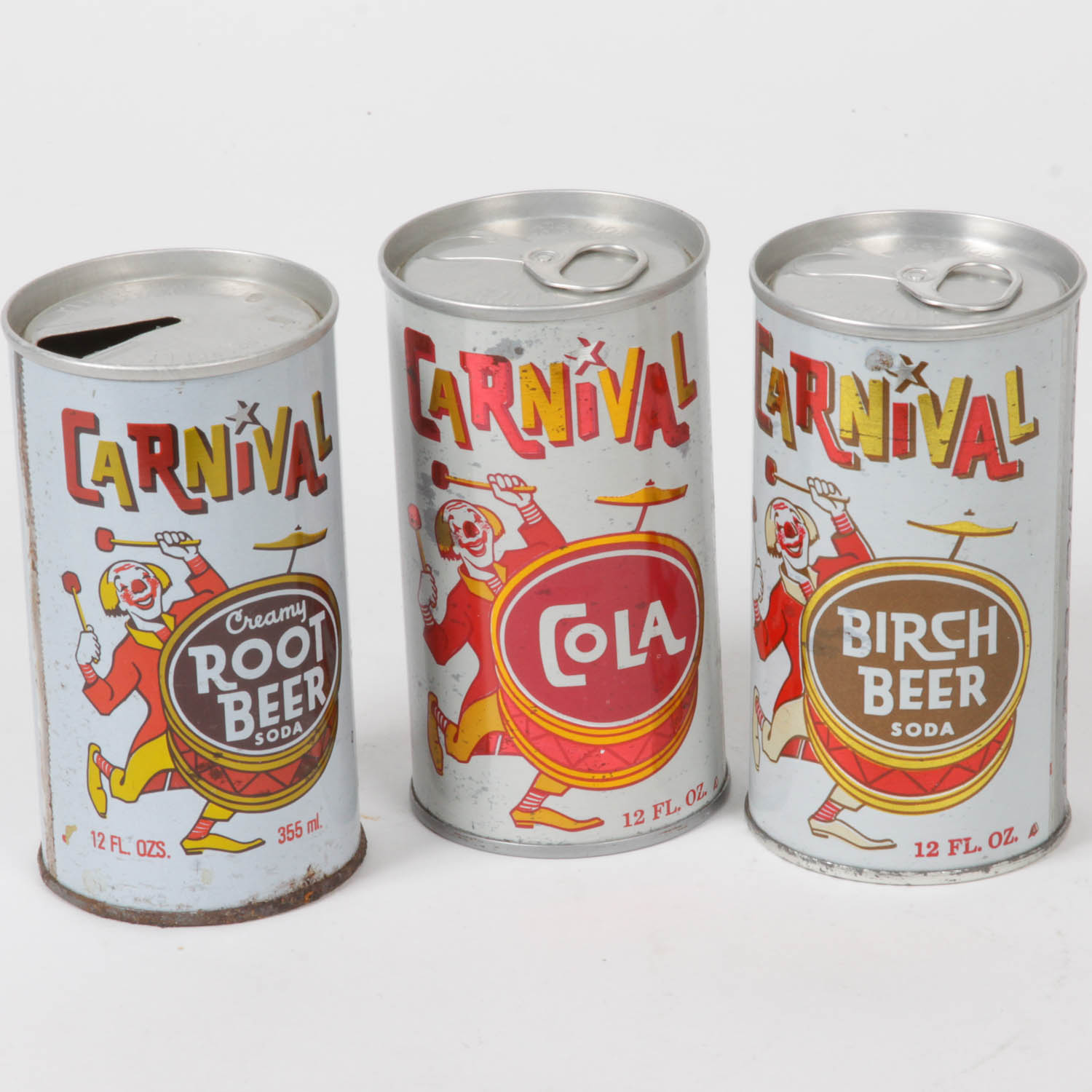 Collection of Vintage Carnival Soda Cans