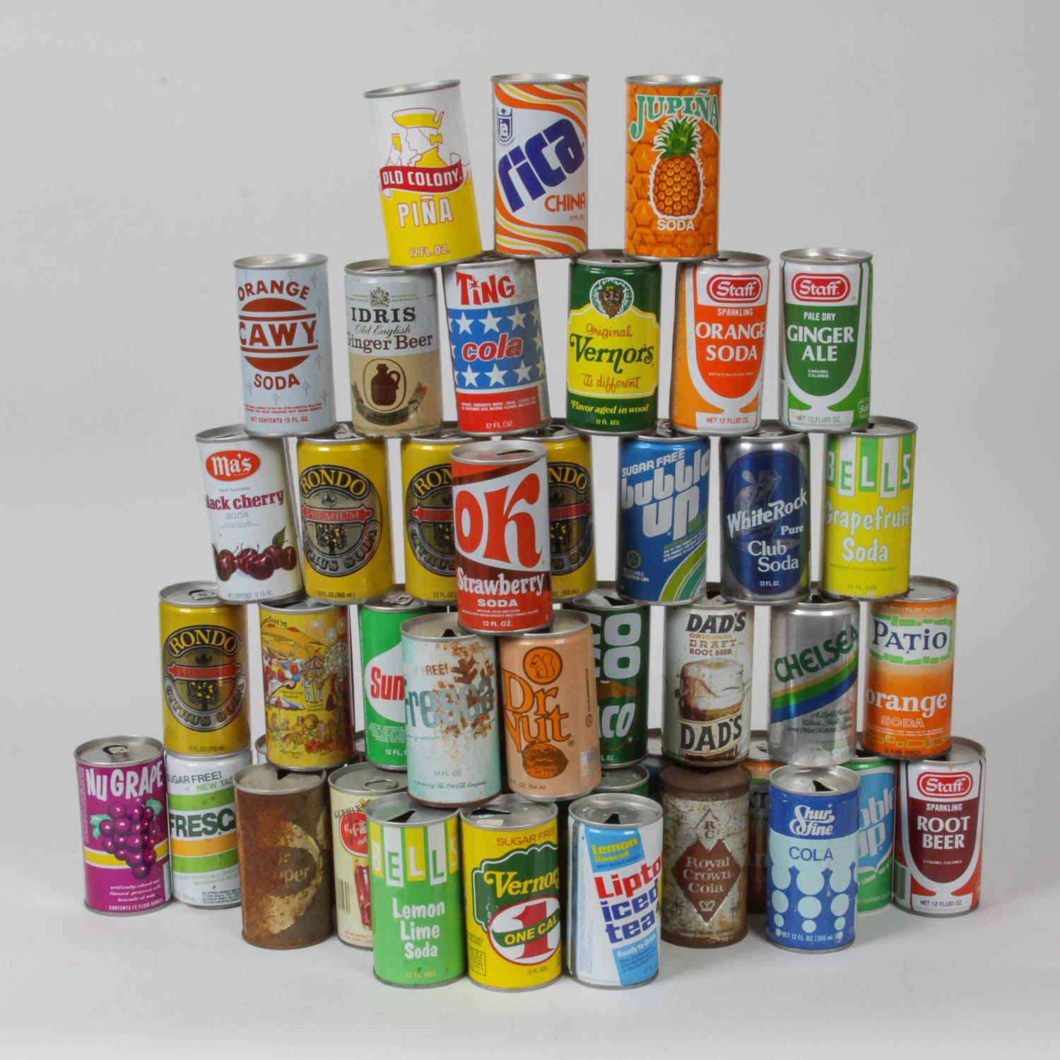 Assortment of Vintage Soda Cans