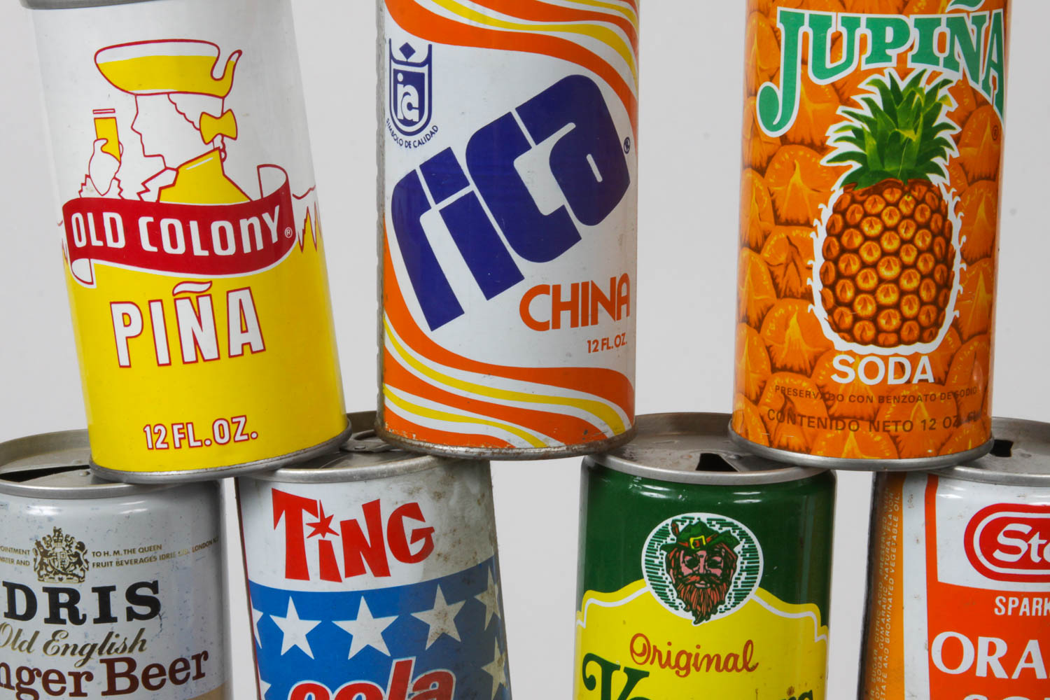 Assortment of Vintage Soda Cans