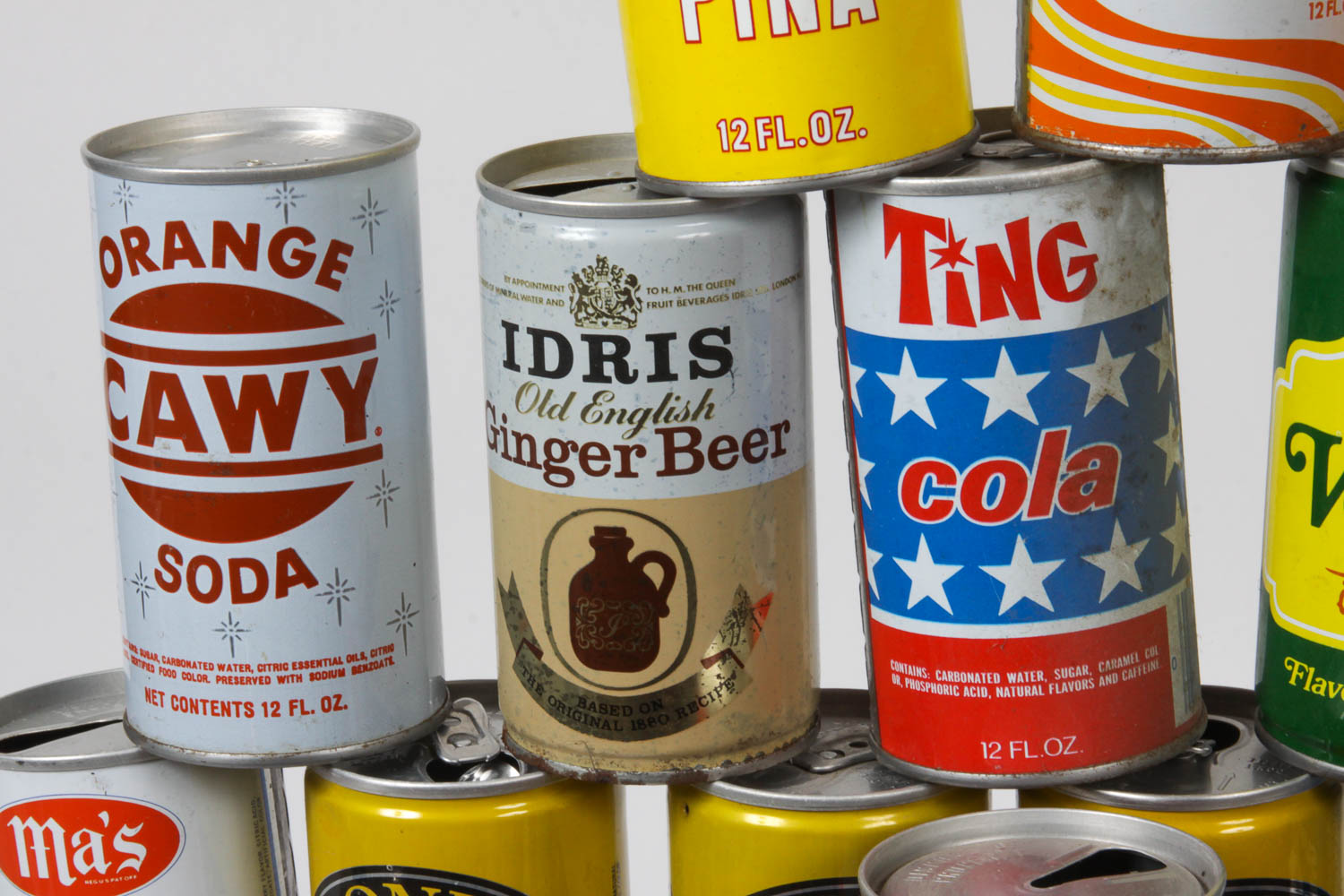 Assortment of Vintage Soda Cans