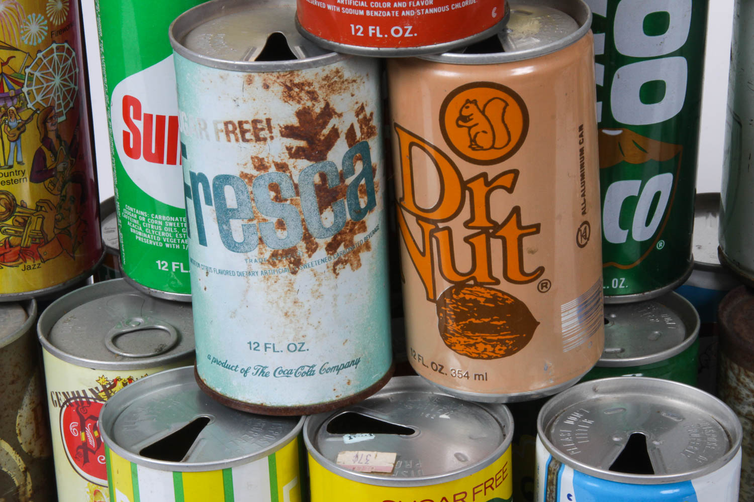 Assortment of Vintage Soda Cans