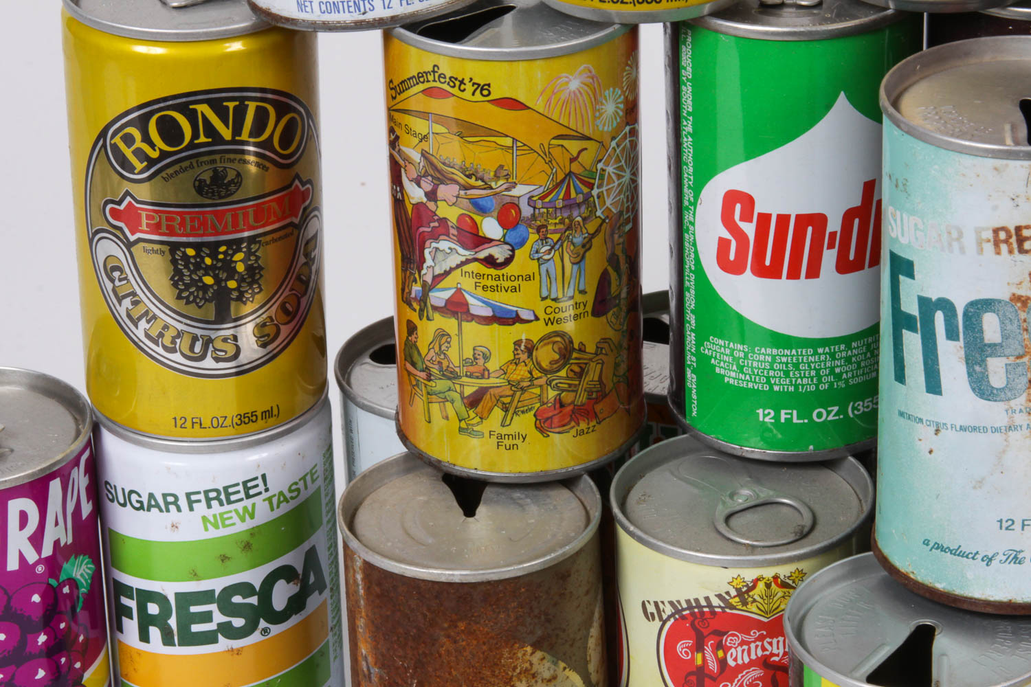 Assortment of Vintage Soda Cans