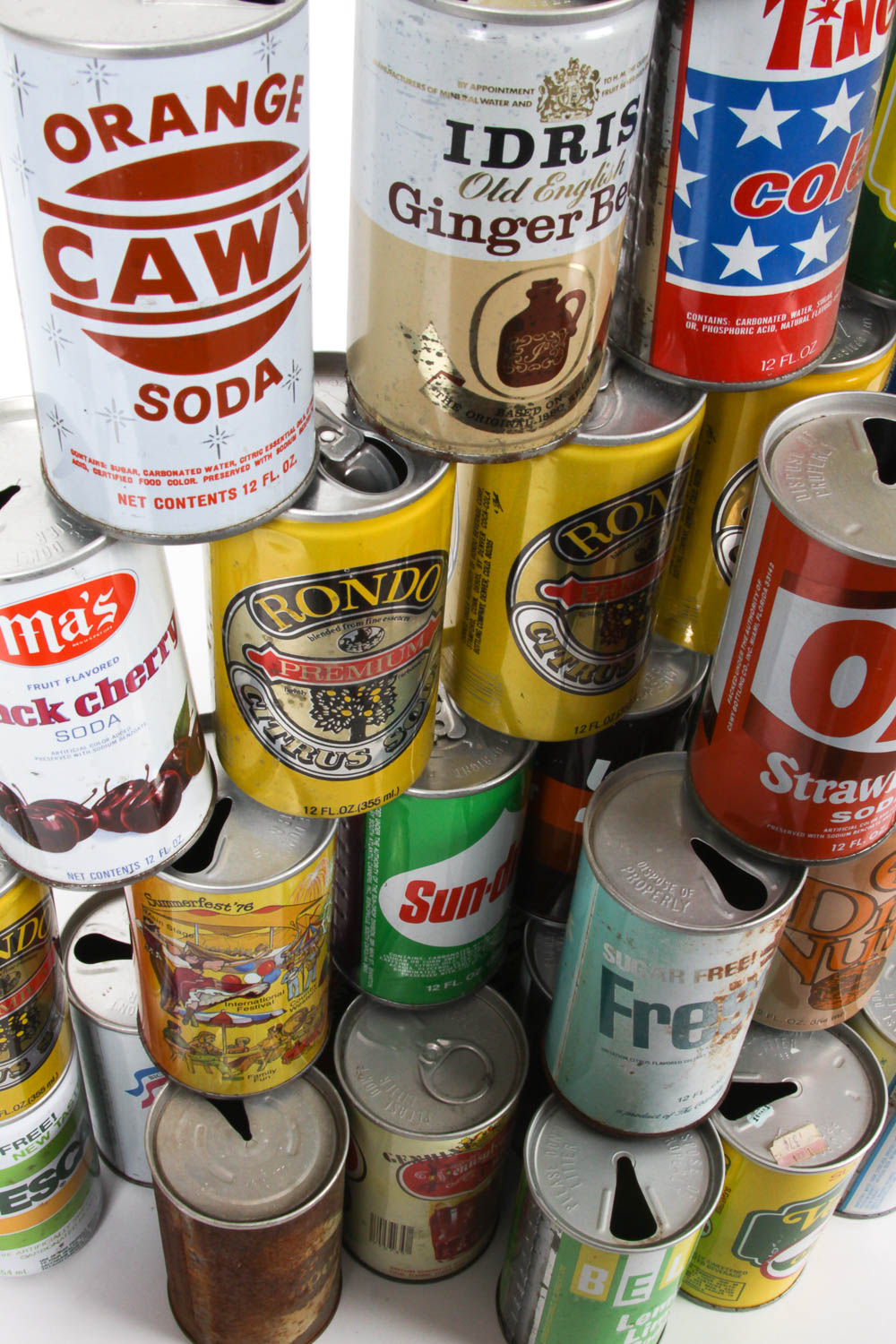Assortment of Vintage Soda Cans