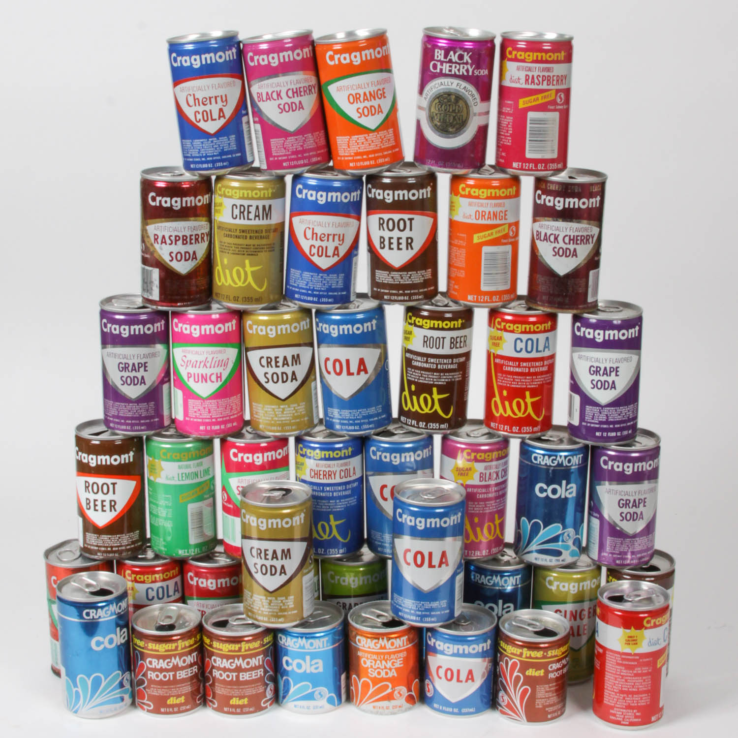 Collection of Vintage Cragmont Cans