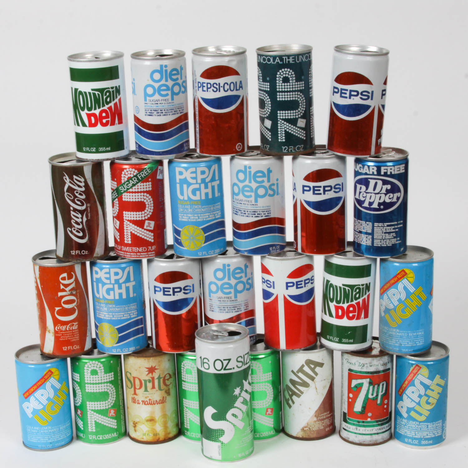 Collection of Vintage Soda Cans
