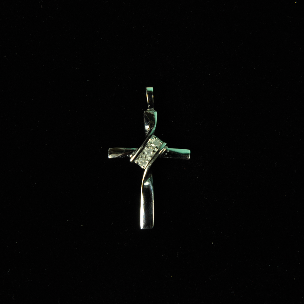 Sterling Cross Pendants with Diamond Accents