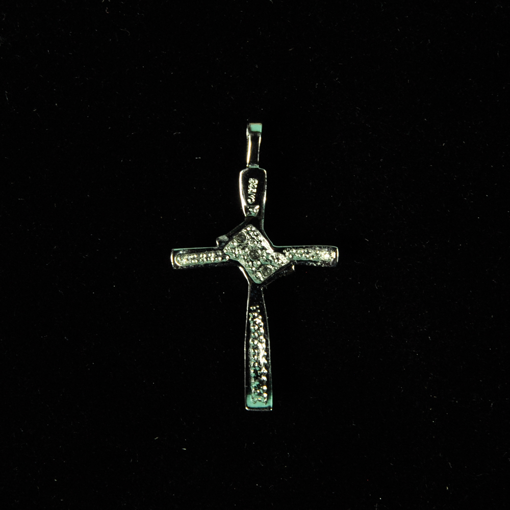 Sterling Cross Pendants with Diamond Accents