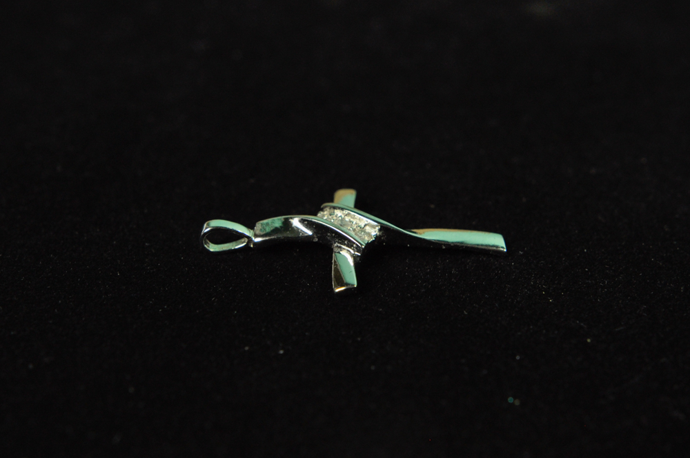 Sterling Cross Pendants with Diamond Accents