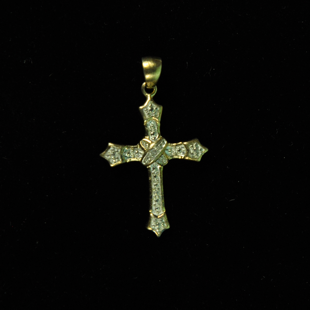 Sterling Cross Pendants with Diamond Accents