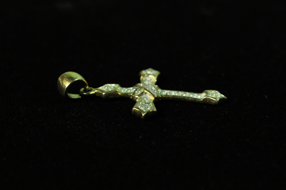 Sterling Cross Pendants with Diamond Accents