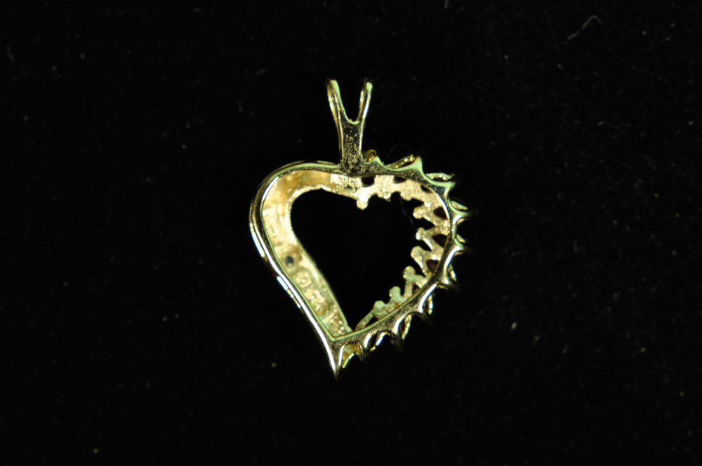 Vermeil Gold Plated Sterling Red Glass Stone Pendant