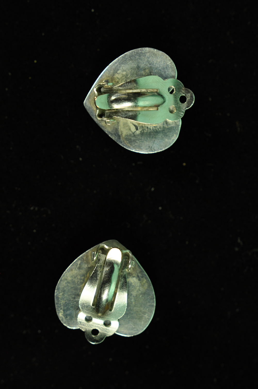 Vintage Sterling and Semi-Precious Stone Clip-On Earrings