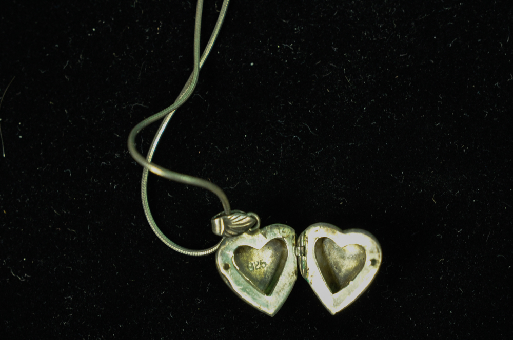 Sterling Carved Puff Heart Locket