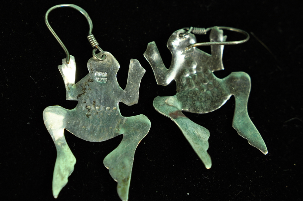 Figural Sterling Silver Dangle Earrings with Southwest Motifs