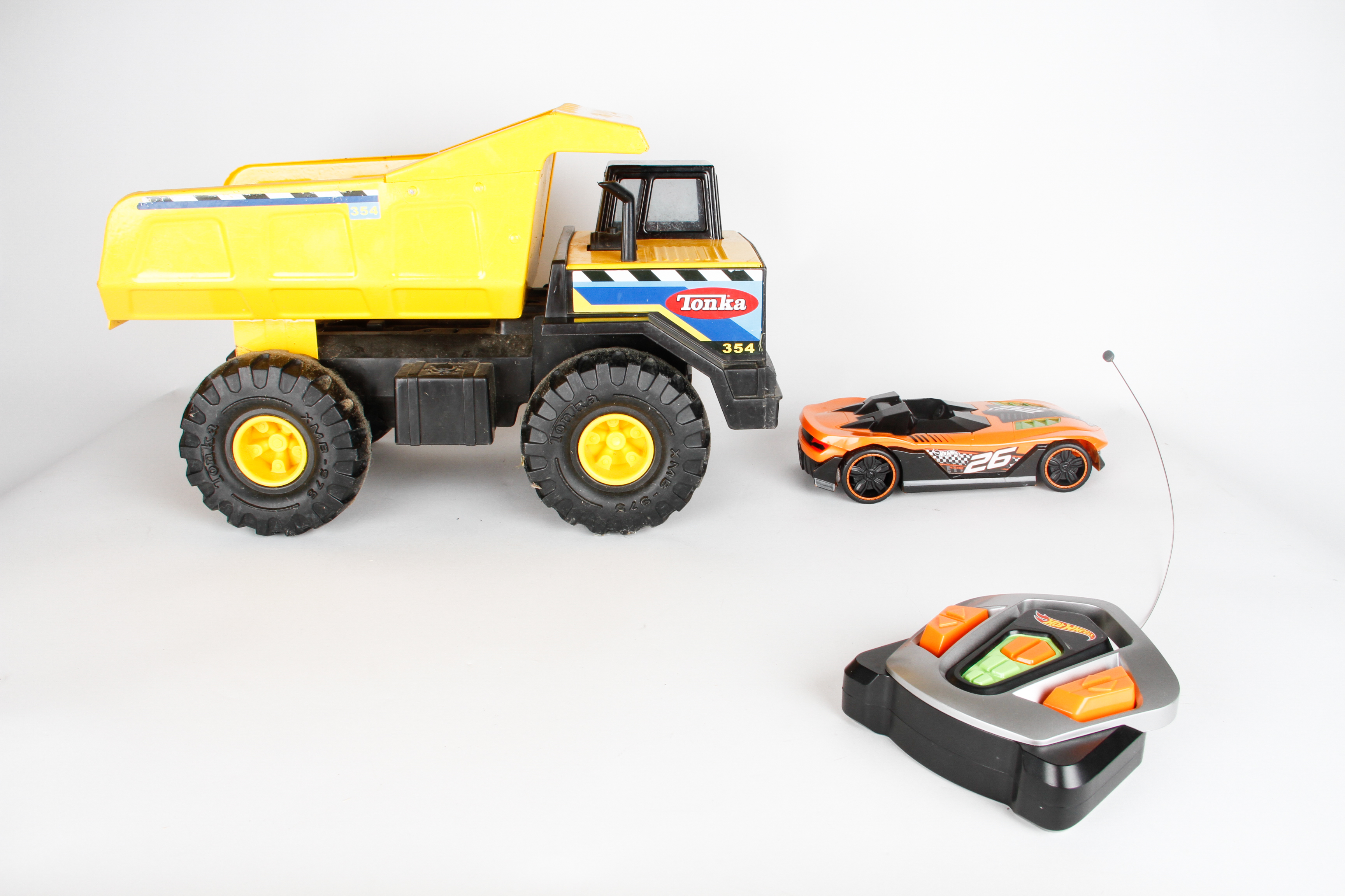 Collection of Toy Trucks and Cars Including Tonka