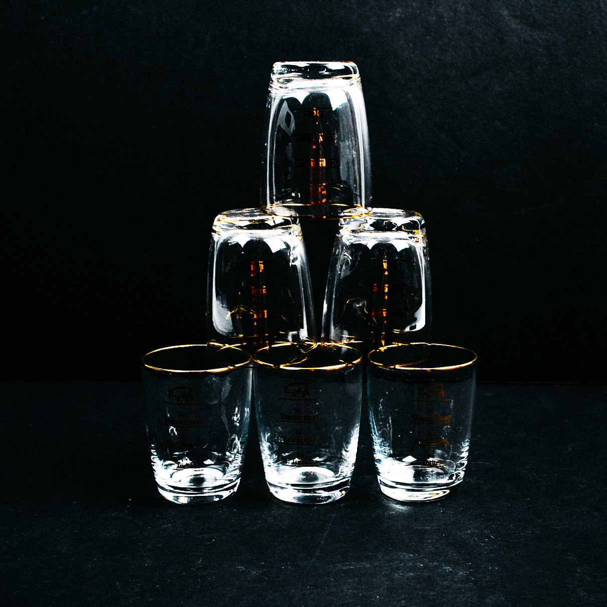 Vintage Six Piece Glass Export Shot Glasses