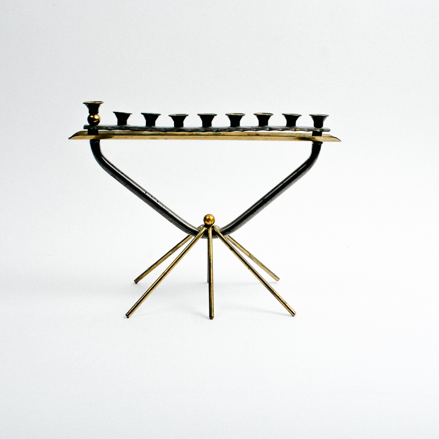 Vintage Brass and Iron Menorah